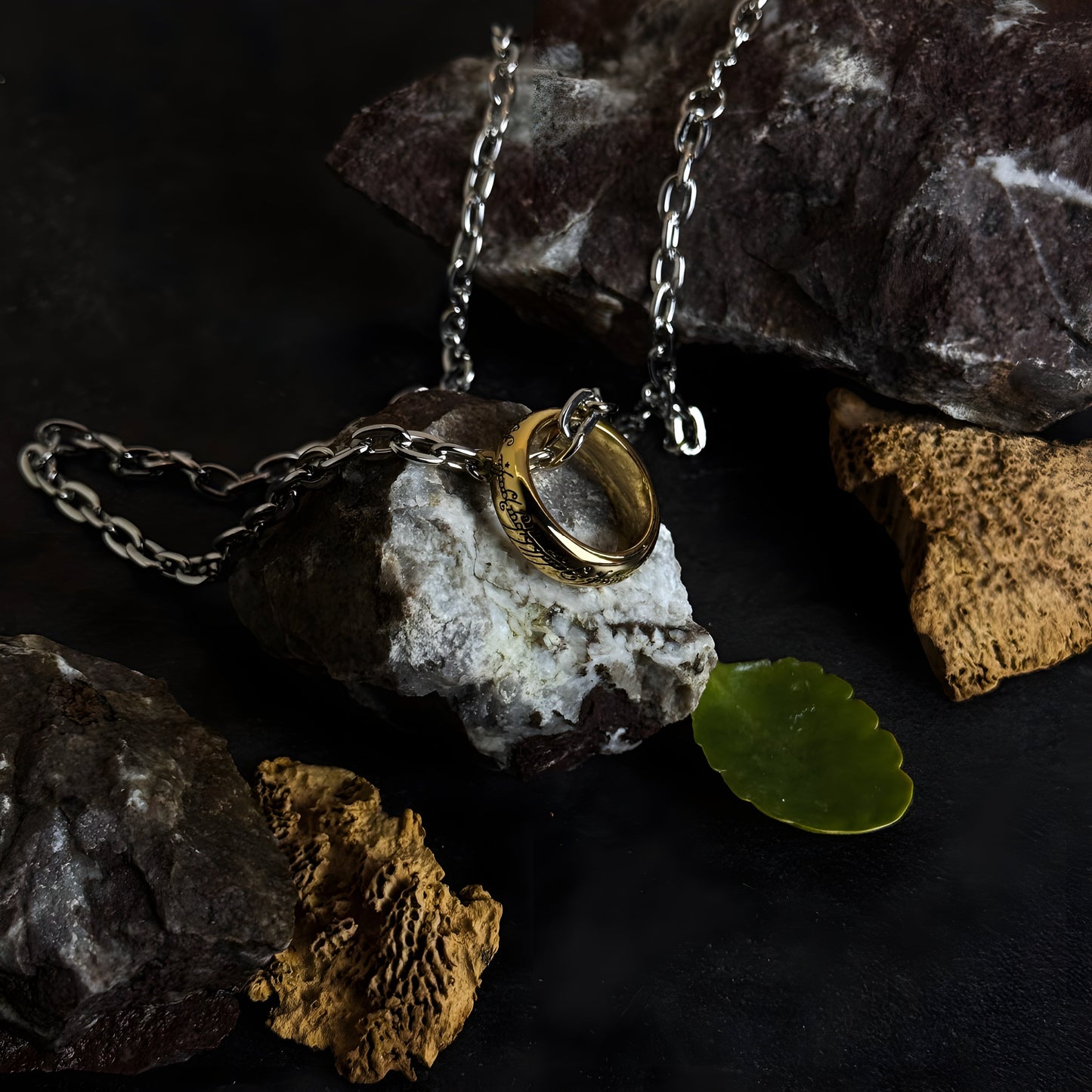 gold one ring necklace fantasy jewelry