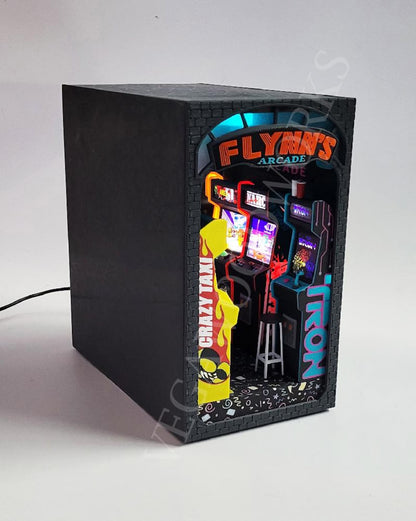 90's themed arcade book nook with LED lights