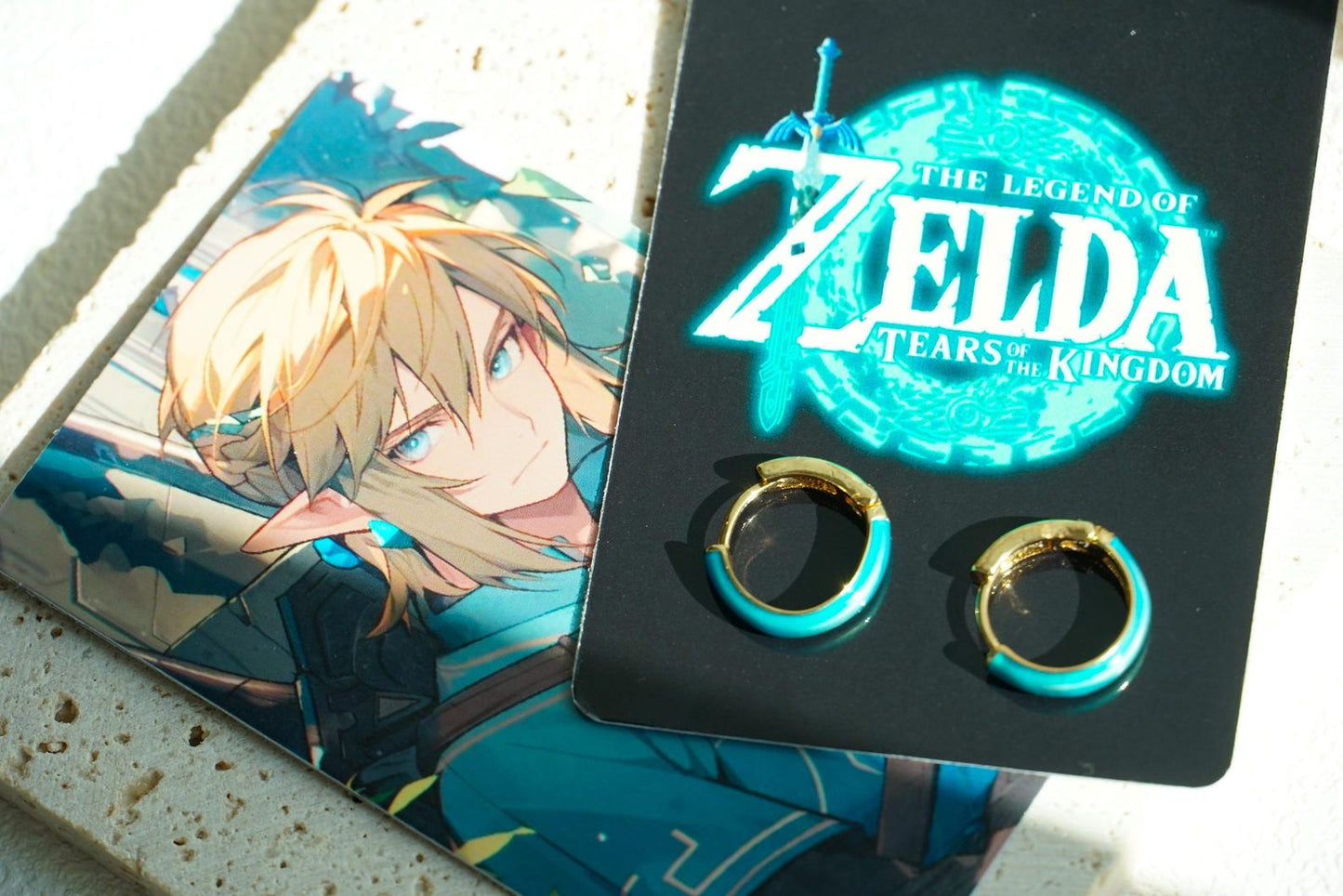 Glow in the dark Link inspired hoop earrings for Zelda cosplay