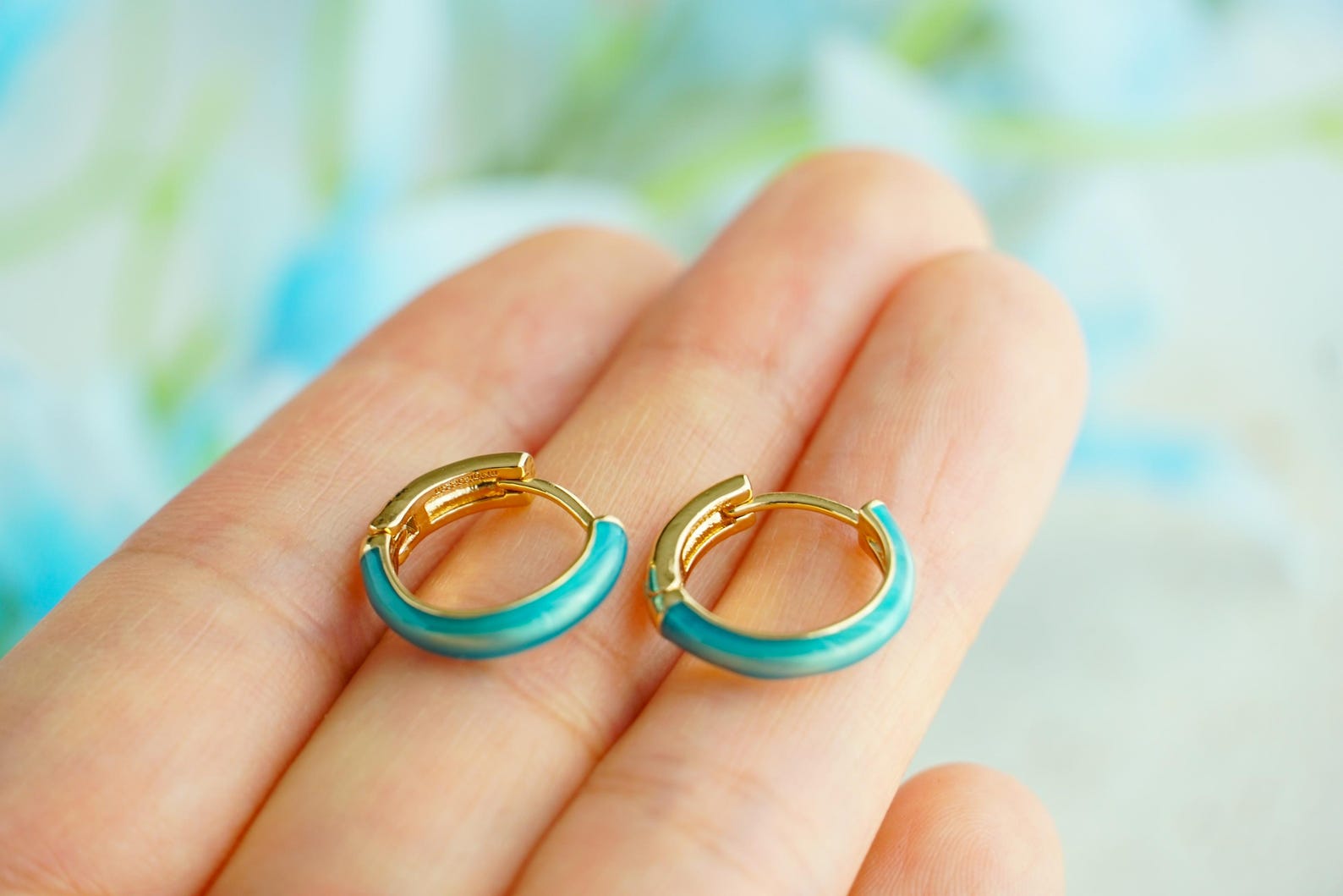 Glow in the dark Link inspired hoop earrings for Zelda cosplay