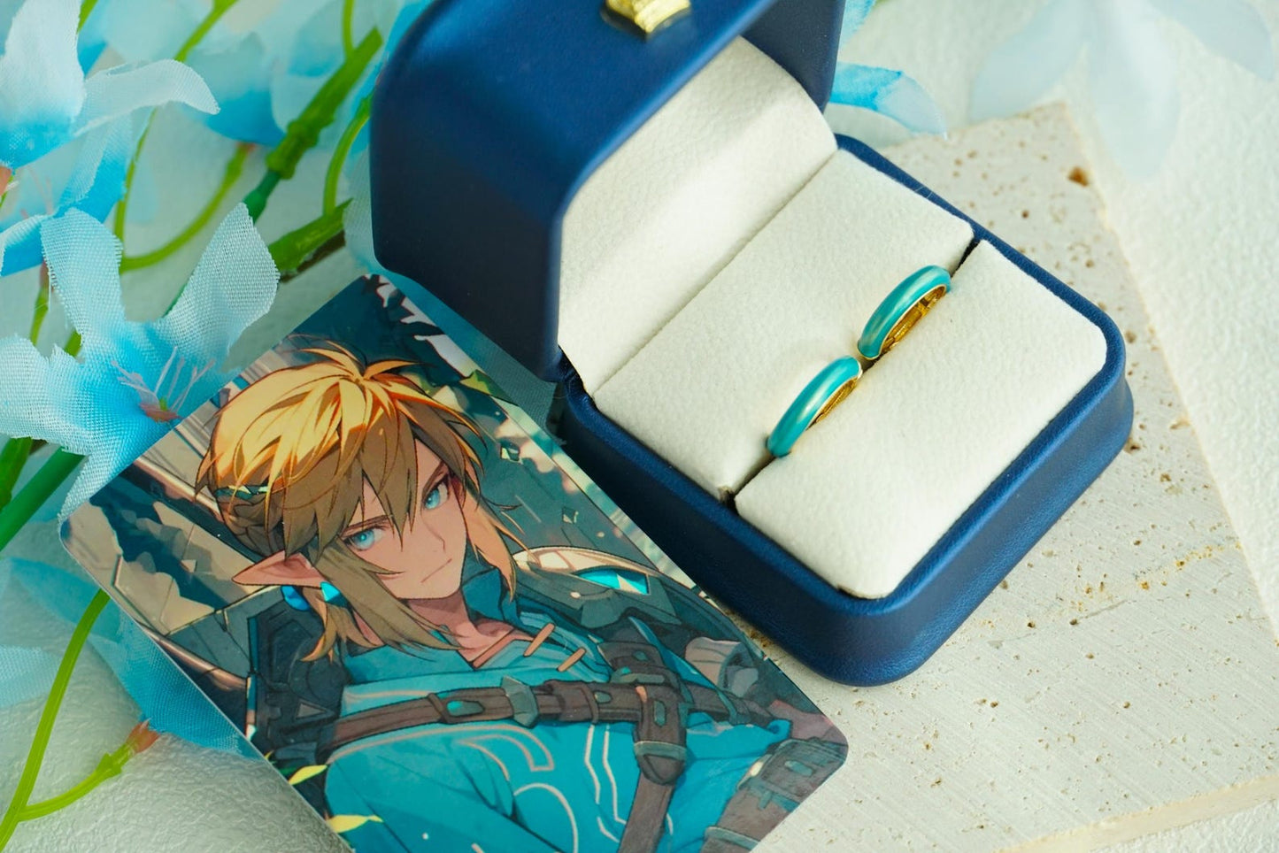 Glow in the dark Link inspired hoop earrings for Zelda cosplay