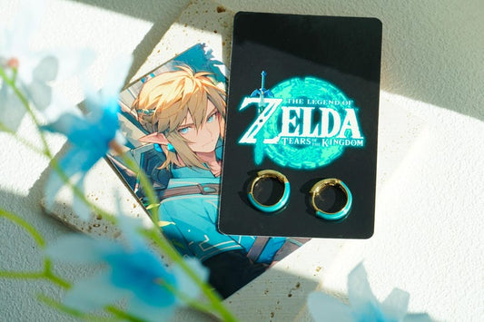 Glow in the dark Link inspired hoop earrings for Zelda cosplay