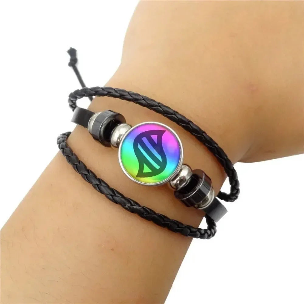 Mega Evolution stone leather bracelet for Pokémon fans