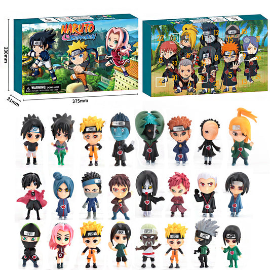 Naruto advent calendar with 24 mini anime action figures and ornaments