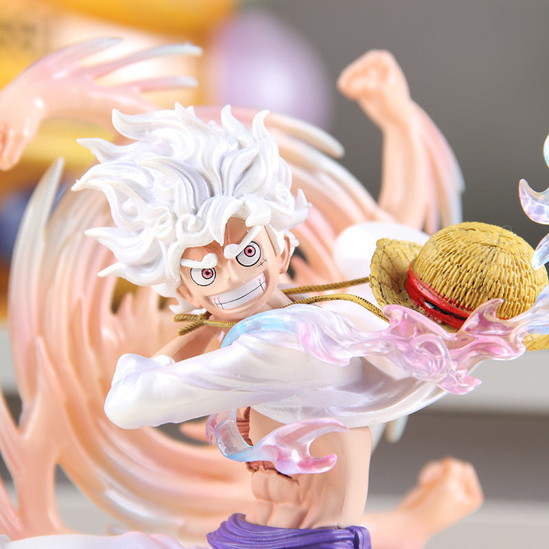 One Piece Nika Luffy action figure swinging a fist anime collectible model