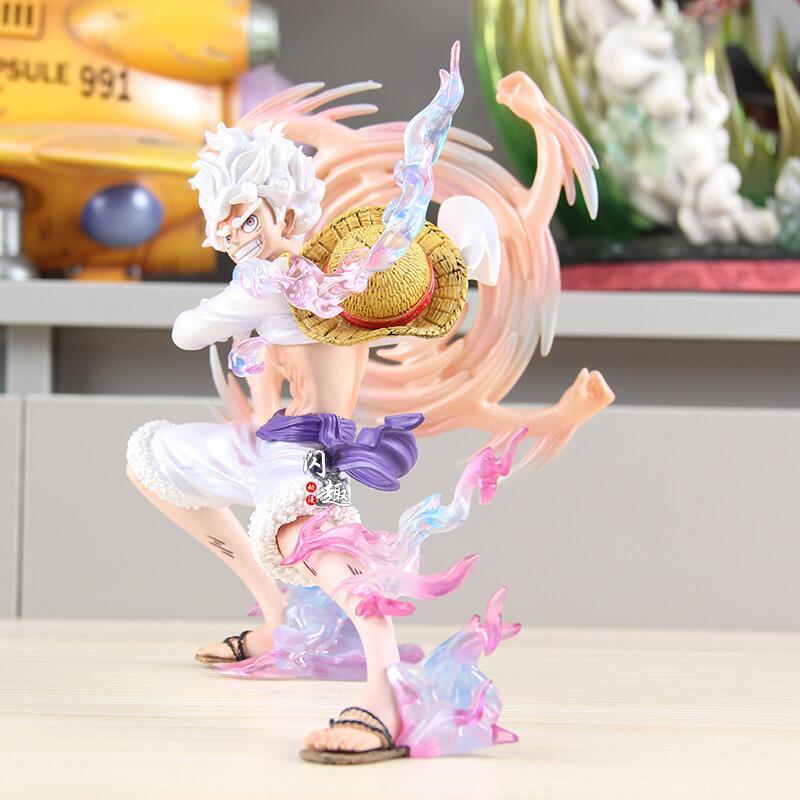 One Piece Nika Luffy action figure swinging a fist anime collectible model