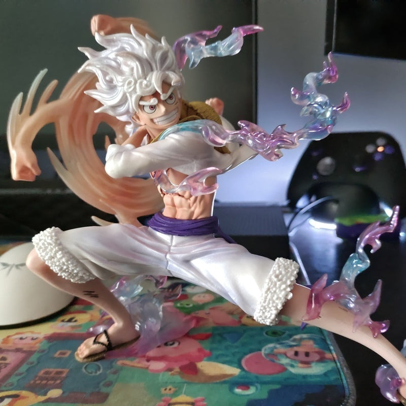 One Piece Nika Luffy action figure swinging a fist anime collectible model