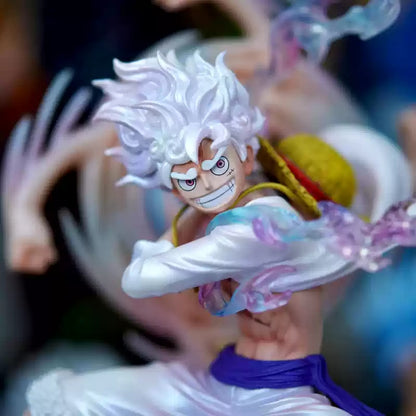 One Piece Nika Luffy action figure swinging a fist anime collectible model