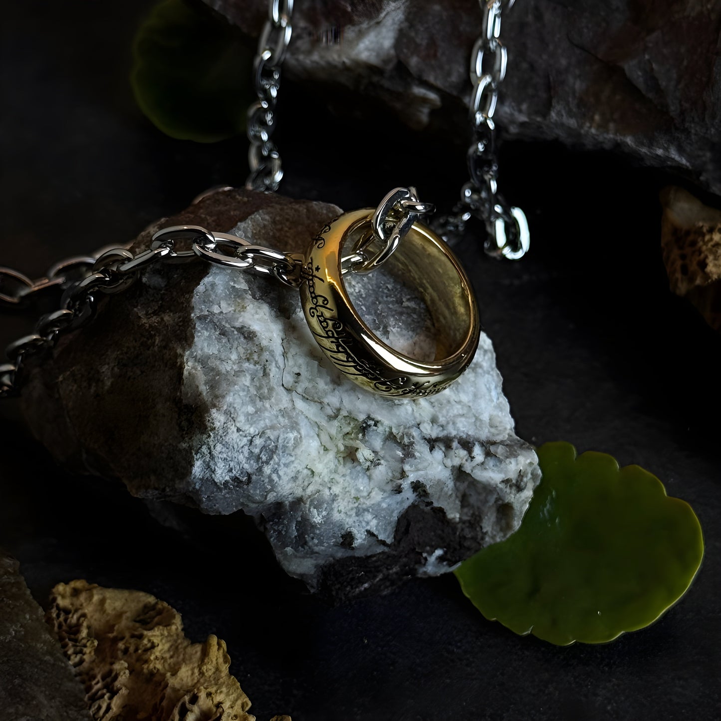 gold one ring necklace fantasy jewelry