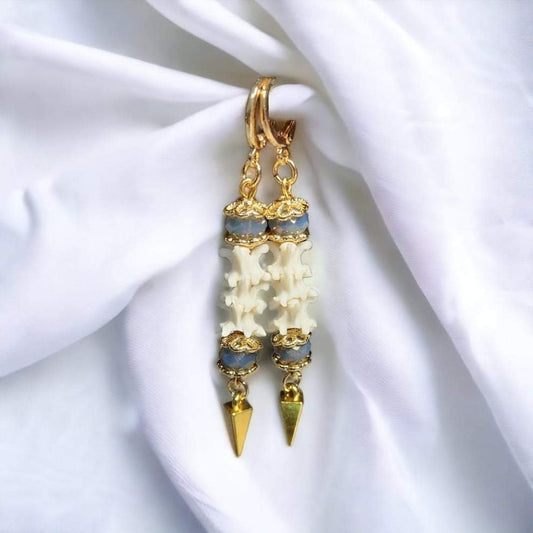Victorian-inspired rattlesnake vertebrae earrings